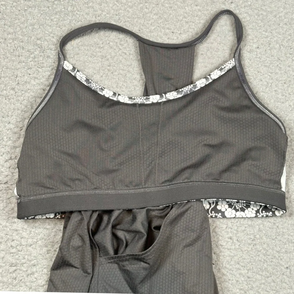 Lululemon No Limits Tank Womens 4/6 Brisk Bloom Floral Built In Bra Yoga Gym Fit